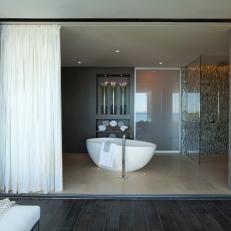 Modern Neutral Spa Bath With Soaking Tub