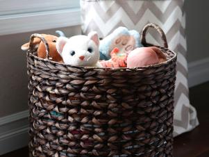 Wicker Basket Repurposed as Toy Storage