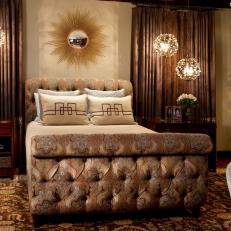 Master Bedroom with Tufted Paisley Bed