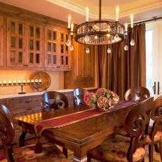 Custom Wall-to-Wall Cabinetry Dresses Up Dining Room 