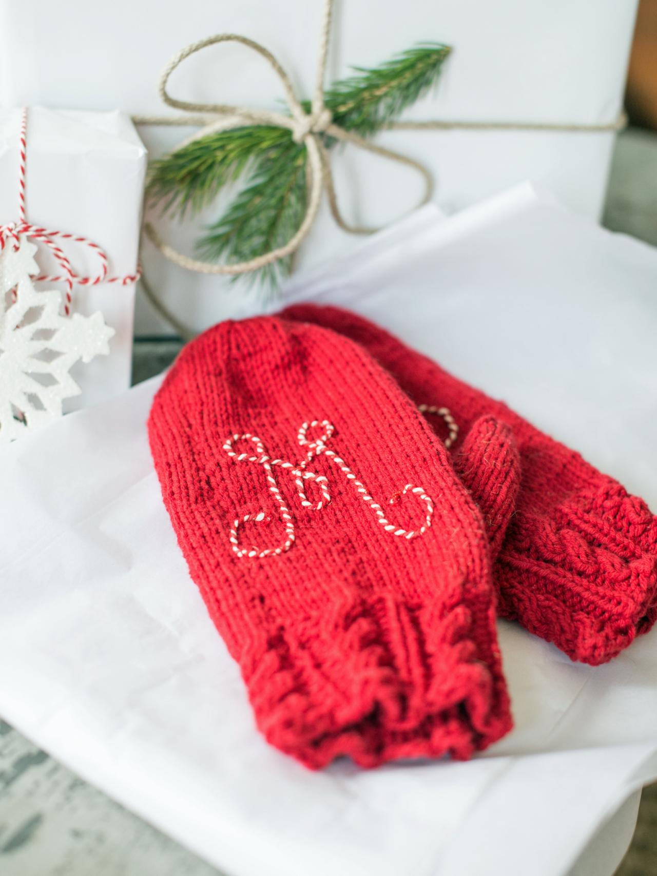 monogram mittens