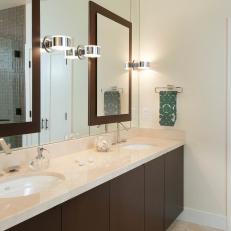 Contemporary Double Vanity and Mirrors