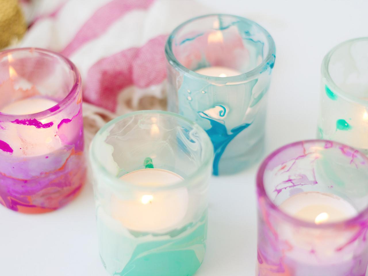 Easy DIY Votive Candle Holders Decorating With Craft Paint