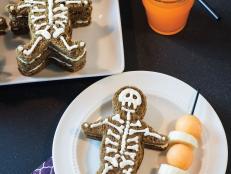 Skeleton Sandwich with Juice and Fruit 
