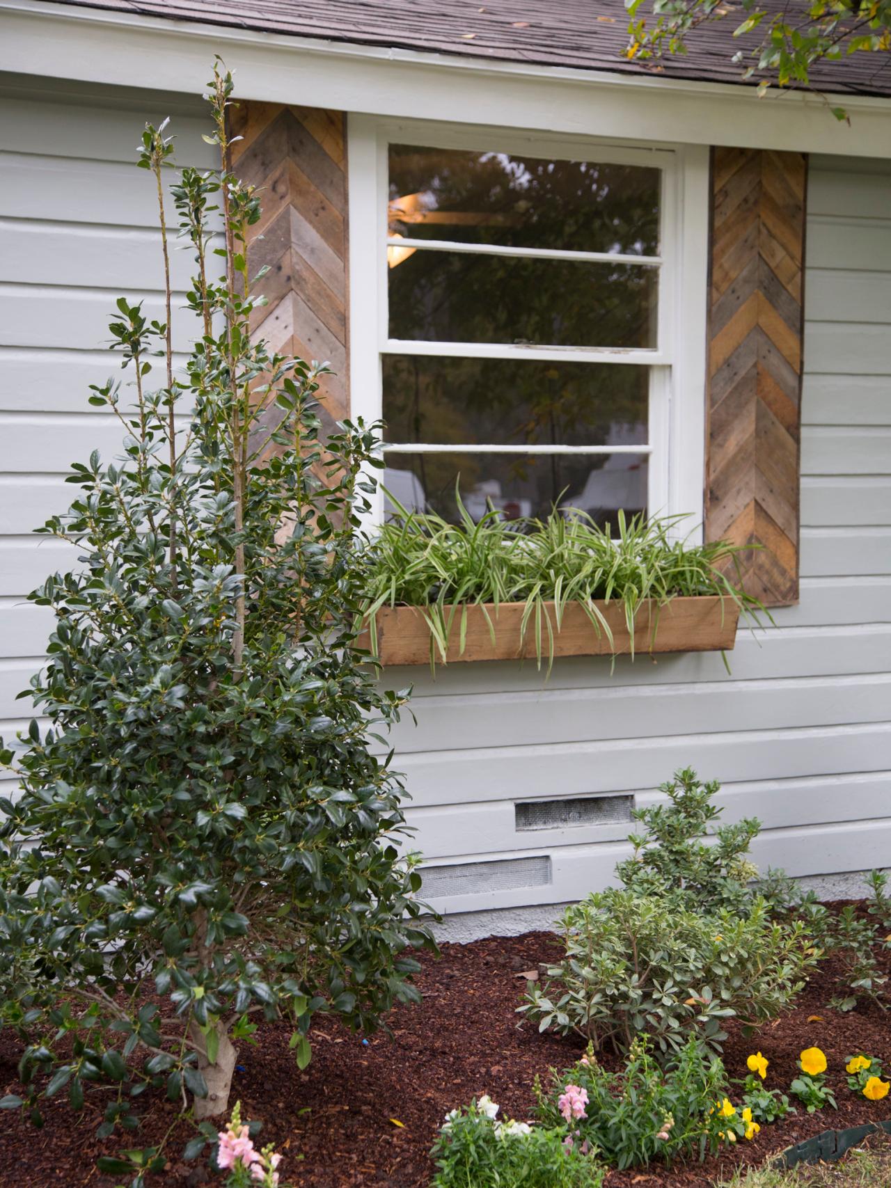 Rustic Wood Window Shutters In A Chevron Pattern Hgtv