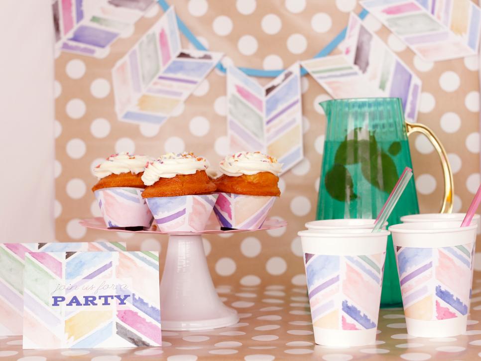 Make Your Own Watercolor Party Supplies