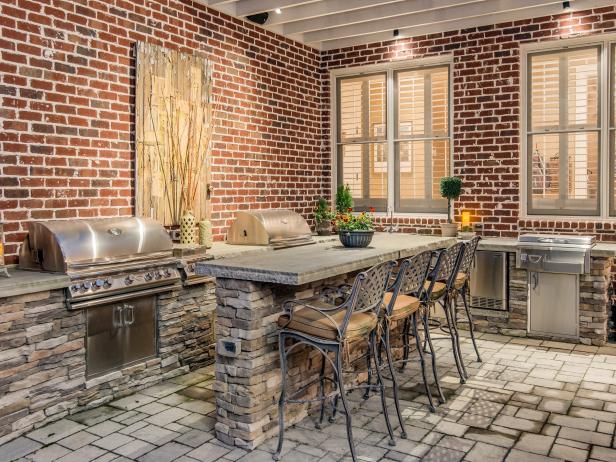 Contemporary Patio With Red Brick Walls Hgtv