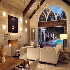 Pool House Living Room Is Restful, Inviting