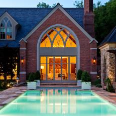 Classic Brick House With Stunning Contemporary Pool