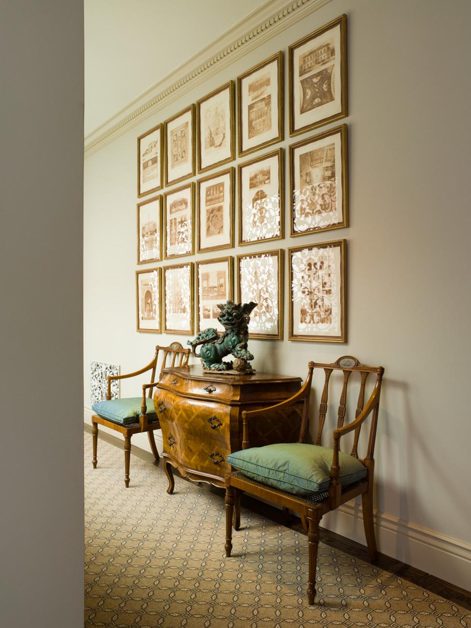 Traditional Entryway With French Art Prints | HGTV