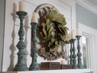 Rustic Mantel With Wreath