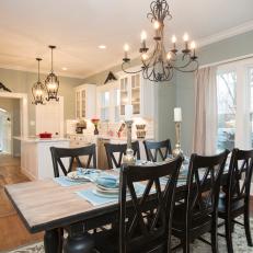 Open-Concept Cottage Dining Room and Kitchen