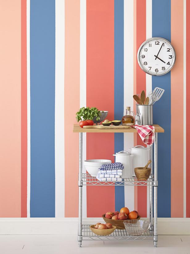 Painting Multicolored Stripes On A Wall - Best Tape To Paint Stripes On Walls