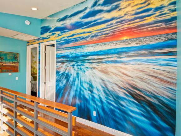 Ocean at Sunset Mural in Turquoise Hall