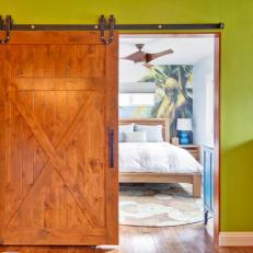Guest Bedroom With Sliding Barn Door