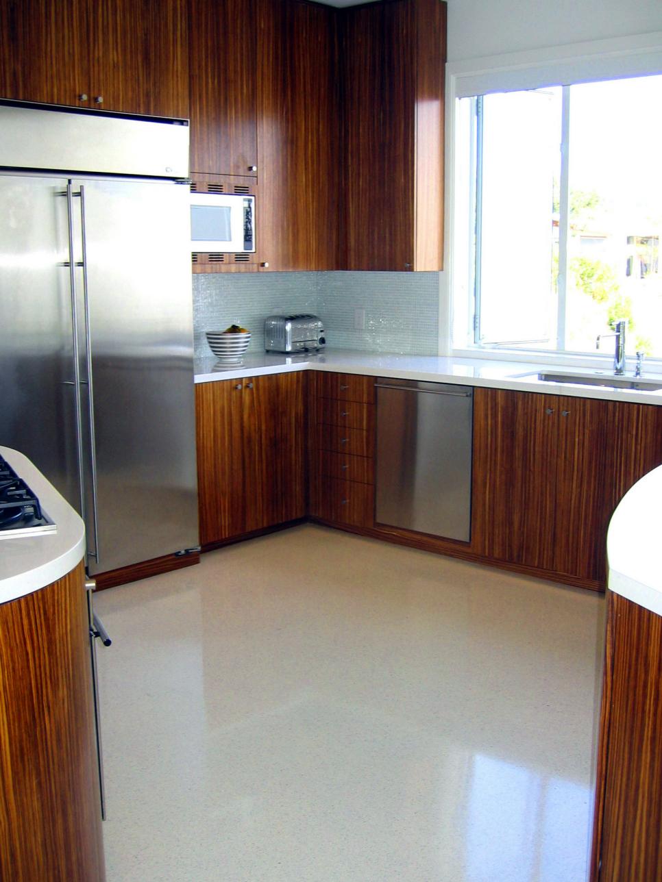 Contemporary Kitchen With Zebra-Wood Cabinets | HGTV