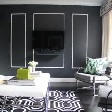 Black-and-White Art Deco Living Room