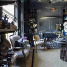 High-Gloss Sitting Room With Eclectic Collectibles