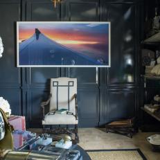 Rich, Eclectic Study With Modern Photo Art