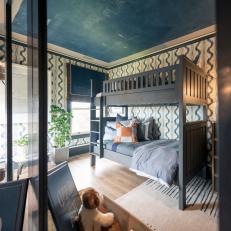 Little Boy's Blue Bedroom With Bunk Beds 