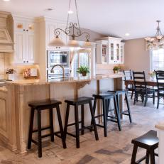 Country-Style, Open-Layout Kitchen and Dining Area
