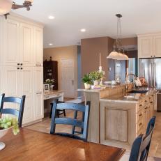 Neutral, Country Kitchen With Custom Cabinets