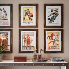 Sports Writer's Loft With Antique Sports Prints