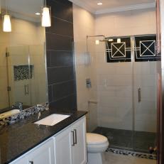 Black and White Tiled Bathroom 