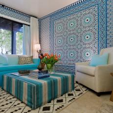 Fearless Mix of Pattern in California Sunroom