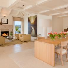 Transitional Living and Dining Room on the Bay