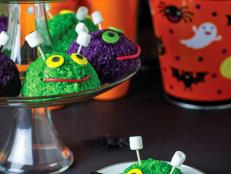 These fun-filled cakes are sure to be a hit at your Halloween party. The familiar taste of chocolate cake and marshmallow topped with coconut will have you wishing you were a kid again.