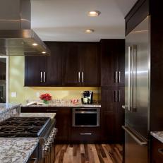 Beautiful Hardwood Floors in Transitional Kitchen