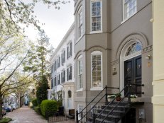 Located in Georgetown, this D.C.  home gives off a traditional townhouse vibe from the outside, but the inside features a newly-redone transitional design, which incorporates modern style with classic design elements.