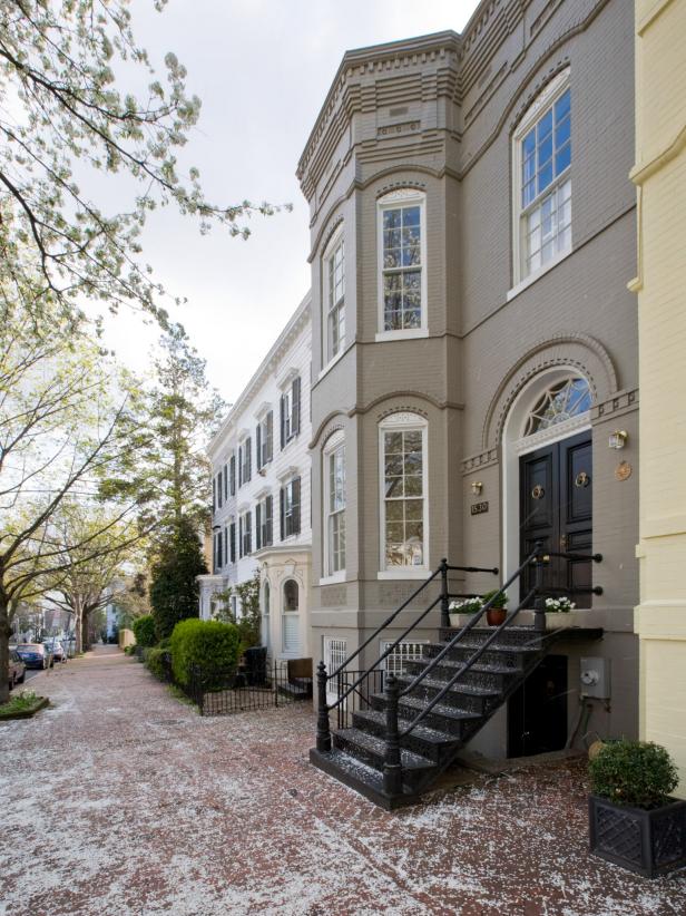 Located in Georgetown, this D.C.  home gives off a traditional townhouse vibe from the outside, but the inside features a newly-redone transitional design, which incorporates modern style with classic design elements.