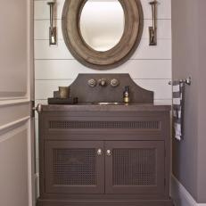 Neutral Powder Room With Cottage Sensibility