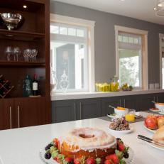 Tall Cabinets Used as Buffet for Entertaining