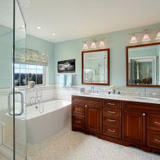 Serene Bathroom With Double Vanity