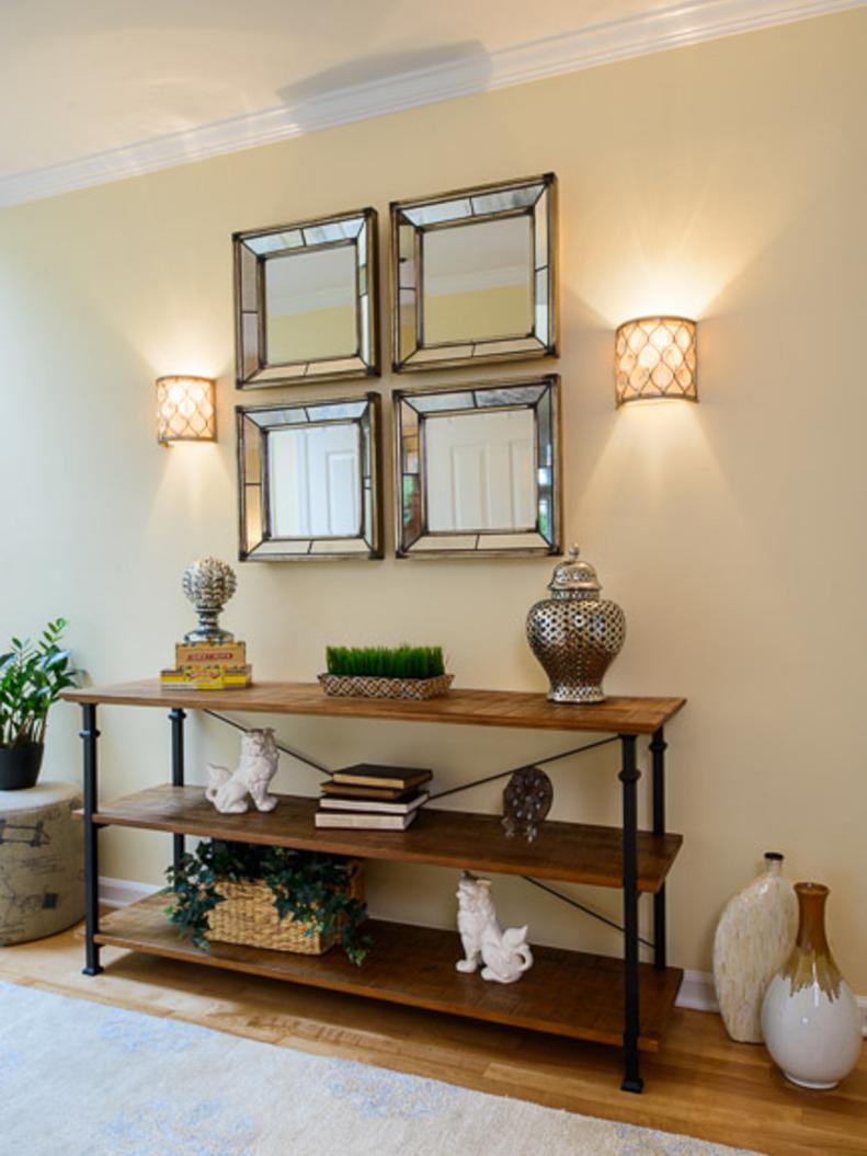 Living Space Console Table and Mirrors 