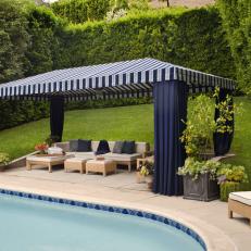 Covered Seating Creates Comfortable Poolside Space