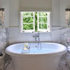 Tub Enclosure Is Crown Jewel of Traditional Bath
