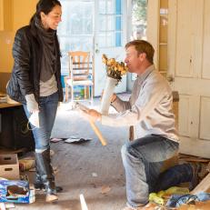 Chip Gaines Offering Joanna Gaines Flowers