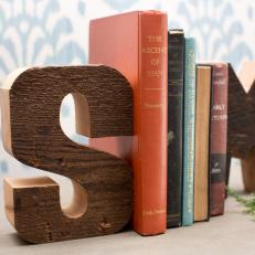 Wood Letter Bookends