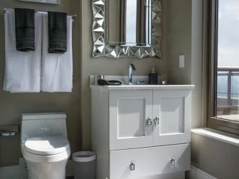 Guest Bathroom of the HGTV Urban Oasis 2014 located in Atlanta, GA.