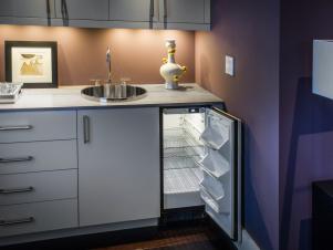Mini Refrigerator in Bedside Bar