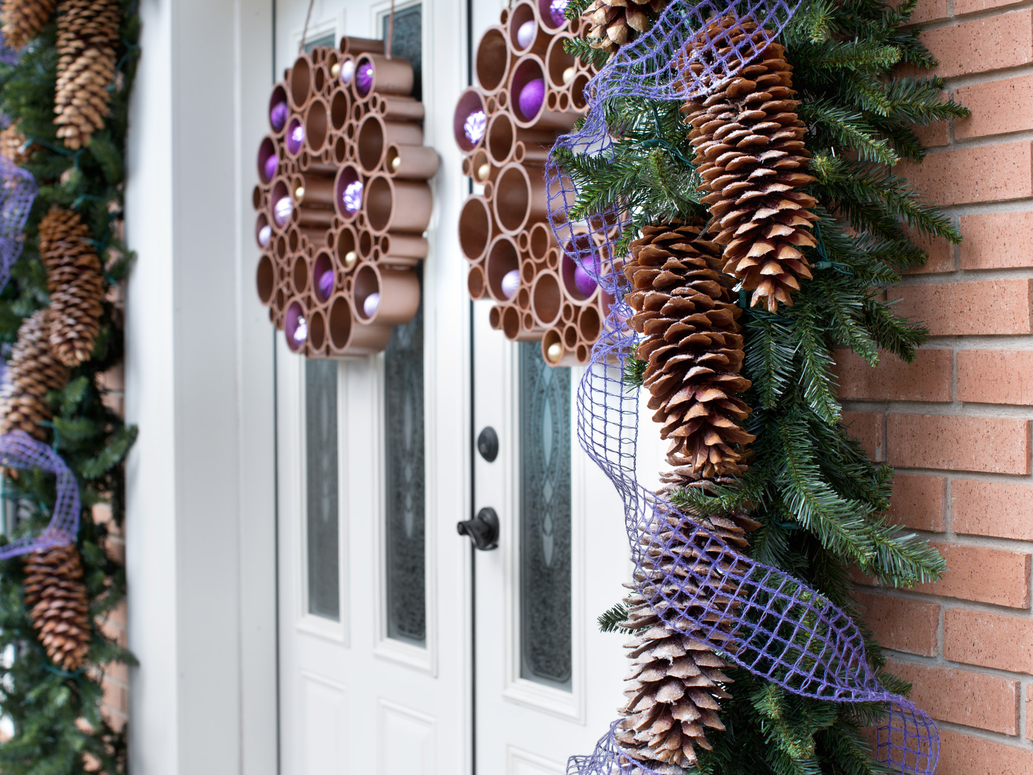 Holiday Wreath Christmas Large Pine Cone Handcrafted with Natural Materials 