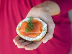 Mini Bagels With Cream Cheese and Lox