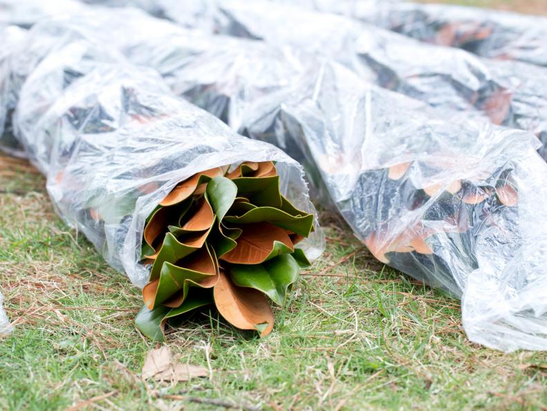 Magnola Garlands Wrapped in Plastic