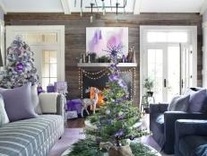 Living Room With Modern Holiday Color Palette 