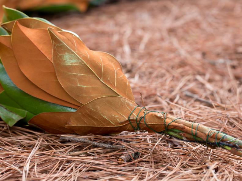 Magnolia Leaves Wrapped With Floral Wire