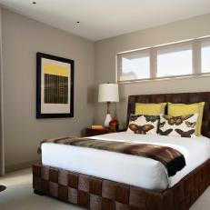 Contemporary Bedroom With Basketweave Bed